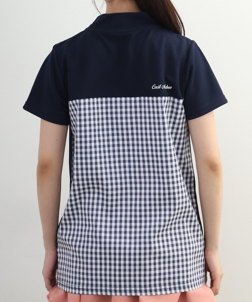 CECIL McBEE(セシルマクビー)の「Checkered mock neck チェカード モックネック 半袖Tシャツ(Tシャツ/カットソー・レディース・ネイビー/ブラック・M/S)」の22枚目の写真