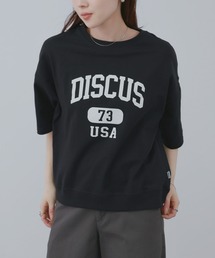 DISCUS カレッジロゴプリント 半袖Tシャツ
