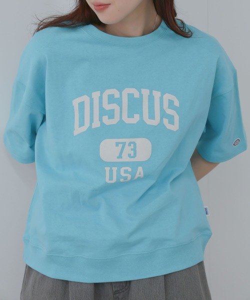 DISCUS（ディスカス）の「DISCUS　カレッジロゴプリント  半袖Tシャツ（Tシャツ/カットソー・レディース・ホワイト/ブラック/ライトブルー/杢グレー・M/L）」の22枚目の写真