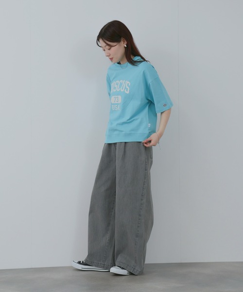 DISCUS（ディスカス）の「DISCUS　カレッジロゴプリント  半袖Tシャツ（Tシャツ/カットソー・レディース・ホワイト/ブラック/ライトブルー/杢グレー・M/L）」の20枚目の写真
