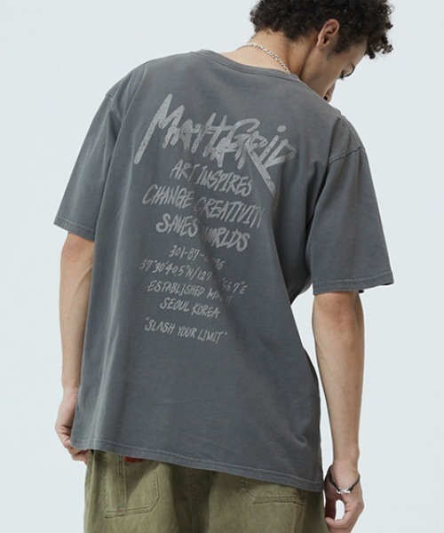 A'24 ロゴ Tシャツ グレー　M mahagrid/マハグリッド』PIGMENT GRAFFITI LOGO TEE/ピグメント