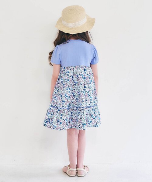 apres les cours(アプレレクール)の「【WEB限定】フラワードッキングワンピース(ワンピース・キッズ・ブラック/レインボー/ラベンダー・80/90/100/110/120/130/140)」の6枚目の写真