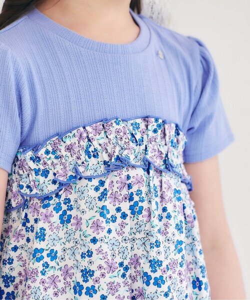 apres les cours(アプレレクール)の「【WEB限定】フラワードッキングワンピース(ワンピース・キッズ・ブラック/レインボー/ラベンダー・80/90/100/110/120/130/140)」の7枚目の写真