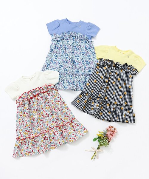 apres les cours(アプレレクール)の「【WEB限定】フラワードッキングワンピース(ワンピース・キッズ・ブラック/レインボー/ラベンダー・80/90/100/110/120/130/140)」の15枚目の写真