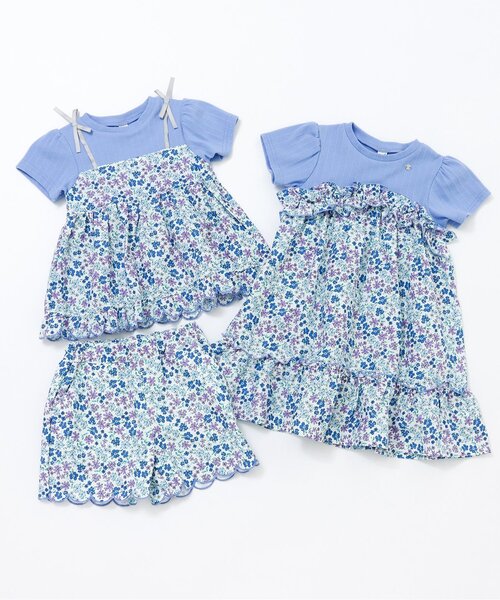 apres les cours(アプレレクール)の「【WEB限定】フラワードッキングワンピース(ワンピース・キッズ・ブラック/レインボー/ラベンダー・80/90/100/110/120/130/140)」の9枚目の写真