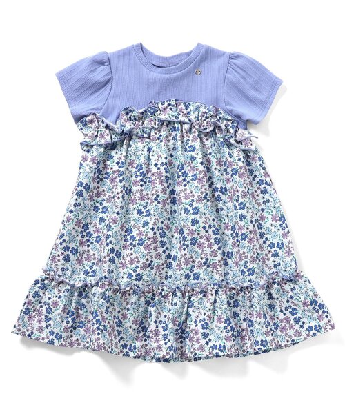 apres les cours(アプレレクール)の「【WEB限定】フラワードッキングワンピース(ワンピース・キッズ・ブラック/レインボー/ラベンダー・80/90/100/110/120/130/140)」の4枚目の写真