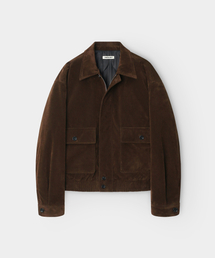 INDUST（インダスト）の「クロップスエードブルゾンジャケット_キャメルブラウン（MA-1）」