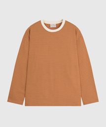 ベーシックストライプTシャツ [キャメル]