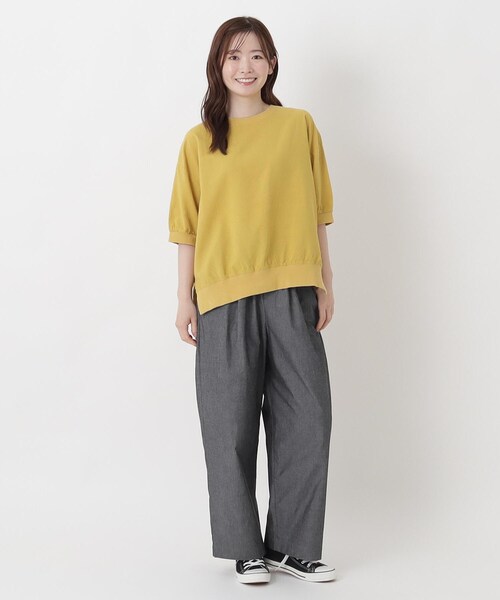 one'sterrace（ワンズテラス）の「タイプライタータック入りストレートパンツ（その他パンツ・レディース・ブルー系その他7/グリーン系その他6/ブラック系8/アイボリー系8・02）」の14枚目の写真