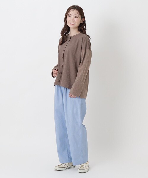 one'sterrace（ワンズテラス）の「タイプライタータック入りストレートパンツ（その他パンツ・レディース・ブルー系その他7/グリーン系その他6/ブラック系8/アイボリー系8・02）」の18枚目の写真
