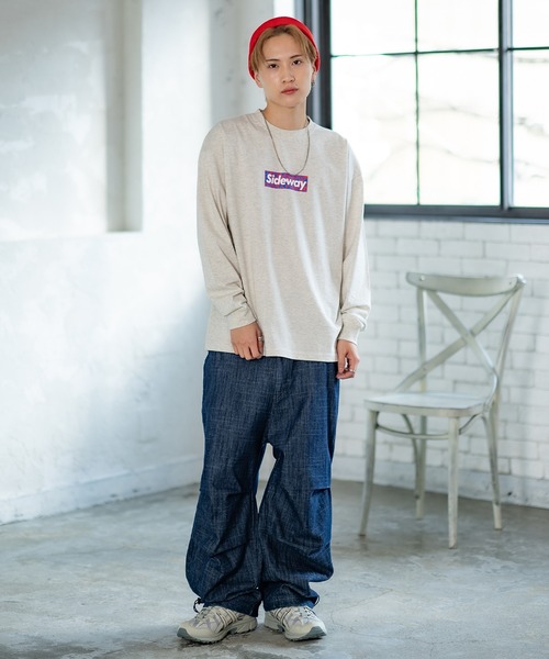 En serio TOKYO(エンソリオトーキョー)の「【SIDEWAYSTANCE】レオパードボックスロゴ長袖Tシャツ 70435(Tシャツ/カットソー・メンズ・ホワイト/オートミール/ブラック・LARGE/X-LARGE/SMALL/MEDIUM)」の15枚目の写真