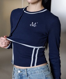 MUCENT（ムセント）の「◇MUCENT◇ブランド直輸入正規品 【セット】パルスセットアップレースポイントノースリーブボレロカーディガン [SET] PULSE SET-UP LACE POINT SLEEVELESS BOLERO CARDIGAN（アンサンブル）」