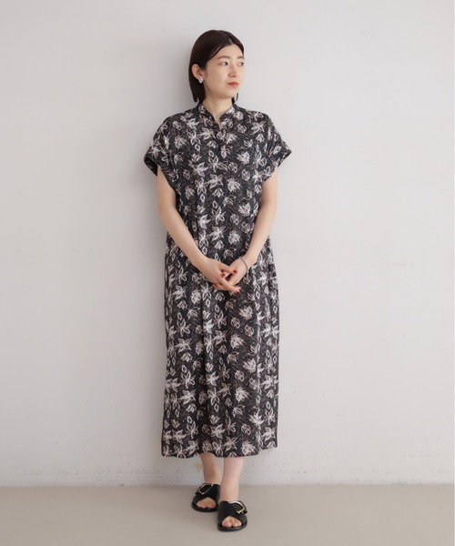 NOMBRE IMPAIR(ノンブルアンペール)の「フラワー&ペイズリーPT スキッパーワンピース(ワンピース・レディース・ブラック・FREE)」の3枚目の写真