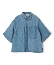 リネンデニム ワンポケットシャツ