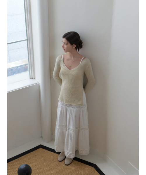 RE_L(リエル)の「Slony v slit knit (beige)(ニット/セーター・レディース・その他・FREE)」の3枚目の写真