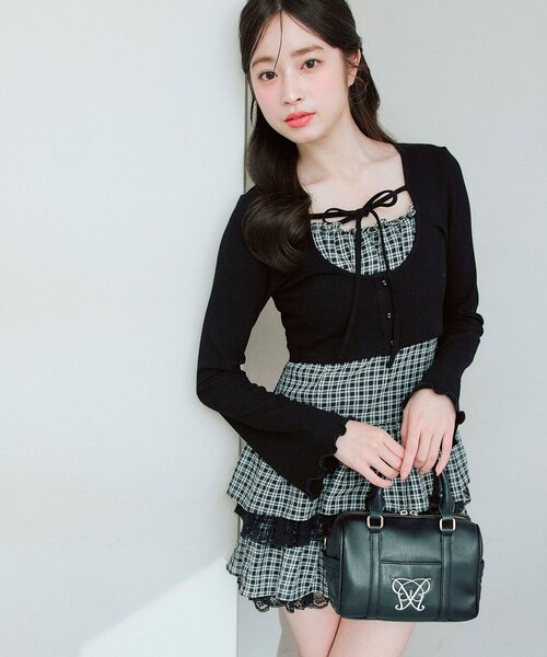 OLIVE des OLIVE（オリーブデオリーブ）の「Aimerianejoieロゴミニボストンバッグ（ボストンバッグ・レディース・ベージュ/ピンク/ブラック/サックスブルー・FREE）」の8枚目の写真