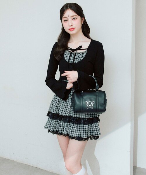 OLIVE des OLIVE（オリーブデオリーブ）の「Aimerianejoieロゴミニボストンバッグ（ボストンバッグ・レディース・ベージュ/ピンク/ブラック/サックスブルー・FREE）」の9枚目の写真
