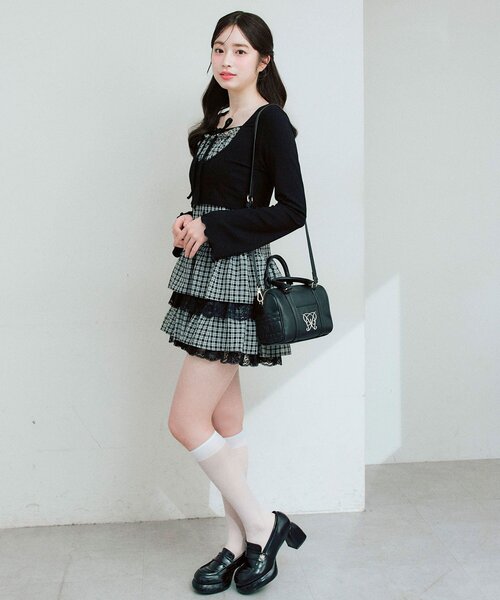 OLIVE des OLIVE（オリーブデオリーブ）の「Aimerianejoieロゴミニボストンバッグ（ボストンバッグ・レディース・ベージュ/ピンク/ブラック/サックスブルー・FREE）」の11枚目の写真
