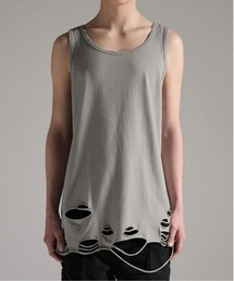 GRANCY | 【GRANCY】Damage design Cotton Sleeveless Tee / ダメージデザインコットンノースリーブTシャツ(タンクトップ)
