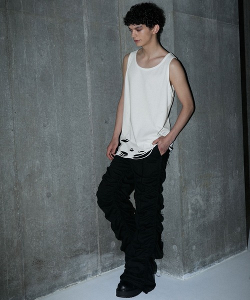 GRANCY(グランシー)の「【GRANCY】Damage design Cotton Sleeveless Tee / ダメージデザインコットンノースリーブTシャツ(タンクトップ・メンズ・グレー/ホワイト・M/S/L)」の15枚目の写真