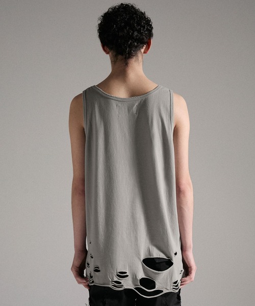 GRANCY(グランシー)の「【GRANCY】Damage design Cotton Sleeveless Tee / ダメージデザインコットンノースリーブTシャツ(タンクトップ・メンズ・グレー/ホワイト・M/S/L)」の19枚目の写真