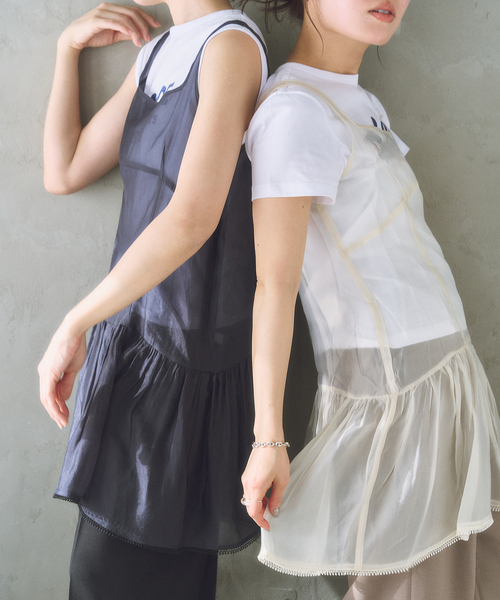 U by SPICK&SPAN（ユーバイスピックアンドスパン）の「le/ル SHEER LAYERED MINI OPS（ワンピース・レディース・アイボリー・FREE）」の9枚目の写真