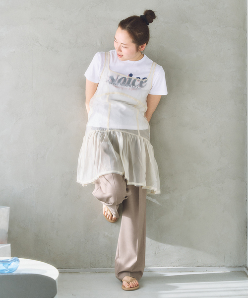 U by SPICK&SPAN（ユーバイスピックアンドスパン）の「le/ル SHEER LAYERED MINI OPS（ワンピース・レディース・アイボリー・FREE）」の8枚目の写真