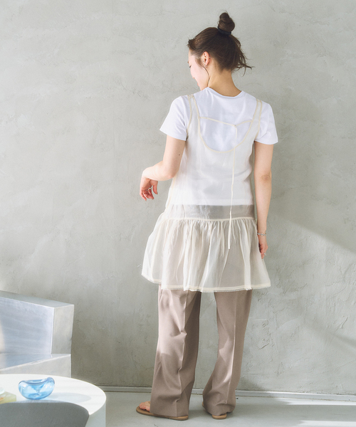 U by SPICK&SPAN（ユーバイスピックアンドスパン）の「le/ル SHEER LAYERED MINI OPS（ワンピース・レディース・アイボリー・FREE）」の7枚目の写真