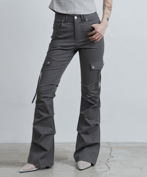 as you are(アズユーアー)の「サイドタックブーツカットパンツチャコール(その他パンツ・レディース・その他・SMALL/MEDIUM)」の2枚目の写真