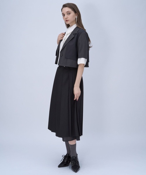 HARE ハレ リネンライクショートキリカエジャケット ブラック HARE（ハレ）の「リネンライクショートキリカエジャケット(HARE