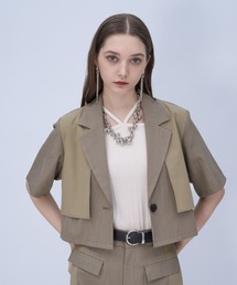 HARE（ハレ）の「リネンライクショートキリカエジャケット(HARE)（テーラードジャケット）」