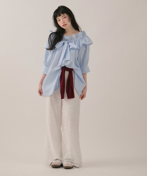 loin nuit（ロワンニュイ）の「lace flare pants / レースフレアパンツ（その他パンツ・レディース・アイボリー/ブラック・FREE）」の18枚目の写真