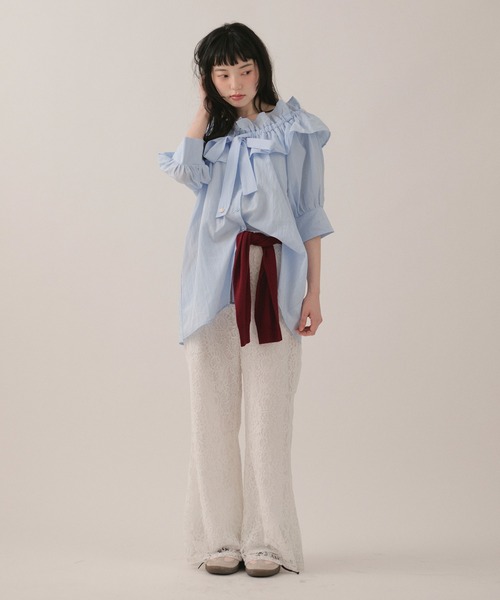 loin nuit（ロワンニュイ）の「lace flare pants / レースフレアパンツ（その他パンツ・レディース・アイボリー/ブラック・FREE）」の19枚目の写真
