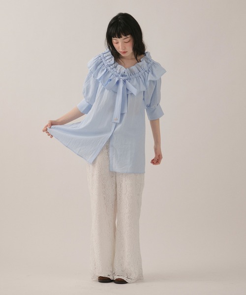 loin nuit（ロワンニュイ）の「lace flare pants / レースフレアパンツ（その他パンツ・レディース・アイボリー/ブラック・FREE）」の10枚目の写真