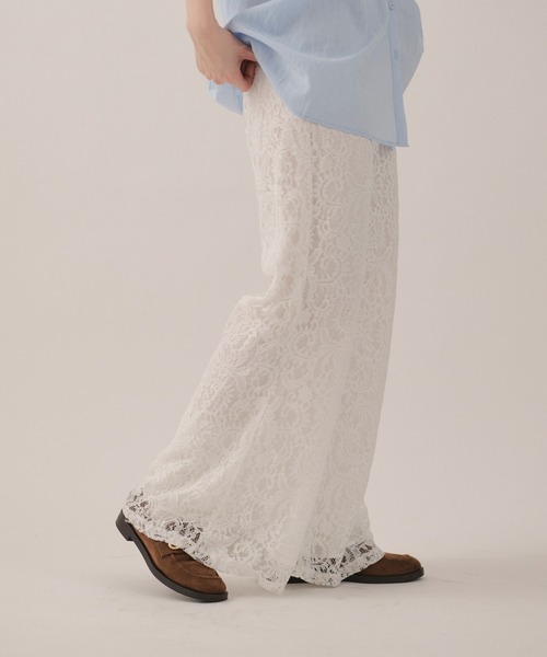 loin nuit（ロワンニュイ）の「lace flare pants / レースフレアパンツ（その他パンツ・レディース・アイボリー/ブラック・FREE）」の20枚目の写真