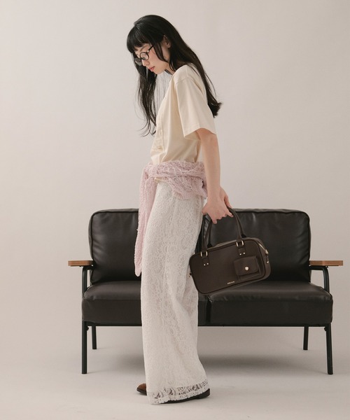 loin nuit（ロワンニュイ）の「lace flare pants / レースフレアパンツ（その他パンツ・レディース・アイボリー/ブラック・FREE）」の6枚目の写真