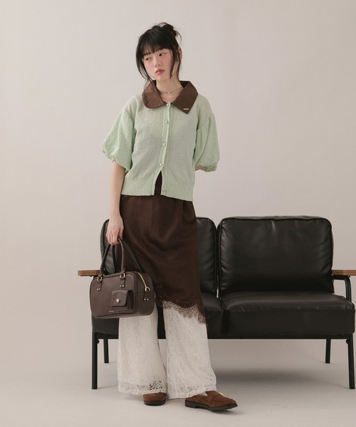 loin nuit（ロワンニュイ）の「lace flare pants / レースフレアパンツ（その他パンツ・レディース・アイボリー/ブラック・FREE）」の14枚目の写真