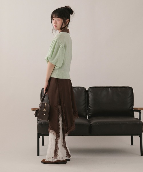 loin nuit（ロワンニュイ）の「lace flare pants / レースフレアパンツ（その他パンツ・レディース・アイボリー/ブラック・FREE）」の16枚目の写真