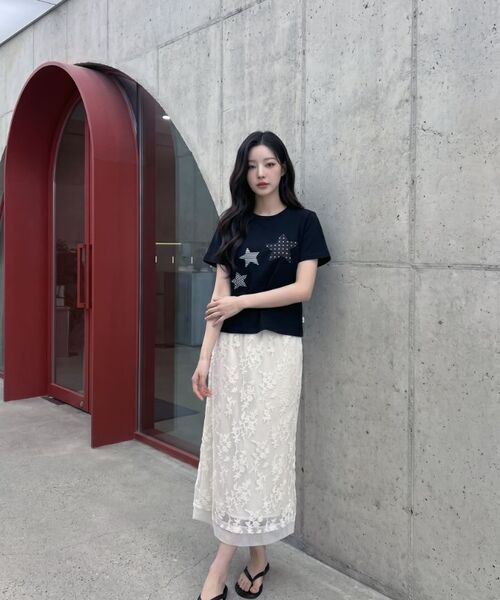 NTBC(エヌティービーシー)の「ドットオンスターロゴ半袖Tシャツ_2カラー(Tシャツ/カットソー・レディース・ホワイト/ブラック・SMALL/MEDIUM)」の10枚目の写真