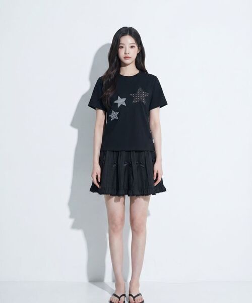 NTBC(エヌティービーシー)の「ドットオンスターロゴ半袖Tシャツ_2カラー(Tシャツ/カットソー・レディース・ホワイト/ブラック・SMALL/MEDIUM)」の16枚目の写真