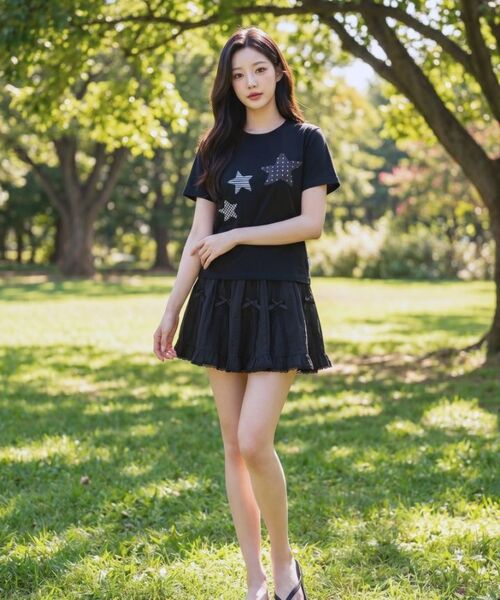NTBC(エヌティービーシー)の「ドットオンスターロゴ半袖Tシャツ_2カラー(Tシャツ/カットソー・レディース・ホワイト/ブラック・SMALL/MEDIUM)」の17枚目の写真