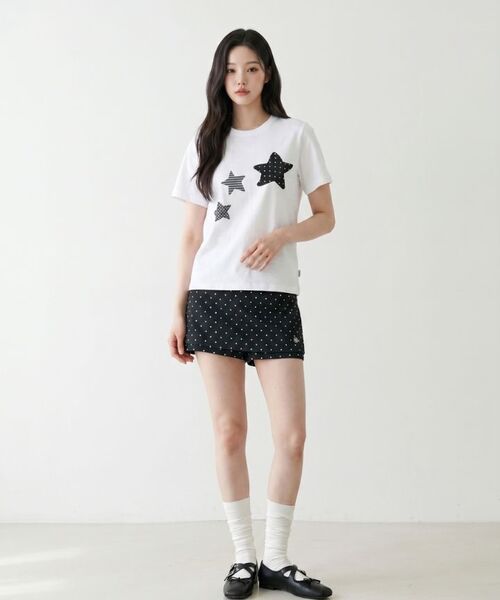 NTBC(エヌティービーシー)の「ドットオンスターロゴ半袖Tシャツ_2カラー(Tシャツ/カットソー・レディース・ホワイト/ブラック・SMALL/MEDIUM)」の18枚目の写真