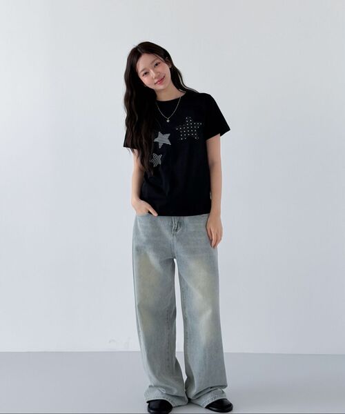 NTBC(エヌティービーシー)の「ドットオンスターロゴ半袖Tシャツ_2カラー(Tシャツ/カットソー・レディース・ホワイト/ブラック・SMALL/MEDIUM)」の20枚目の写真