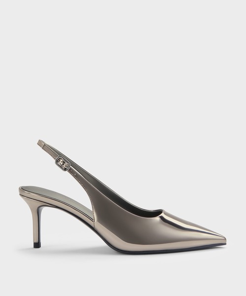 CHARLES & KEITH(チャールズ & キース)の「Kaia カイア スリングバックパンプス(パンプス・レディース・オフホワイト/ブラック系その他2/ブラウン系その他7/シルバー系その他・23cm/24.5cm/23.5cm/22.5cm/25cm/25.5cm)」の4枚目の写真