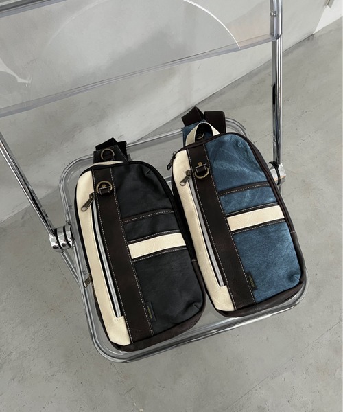 real design（リアルデザイン）の「[real design]8ポケット2層セパレートボディバッグ/ワンショルダー/ユニセックス（ボディバッグ/ウエストポーチ・メンズ・ネイビー/ブラック・FREE）」の21枚目の写真