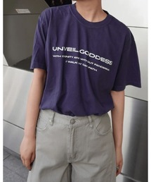 福寿外貌（フクジュガイボウ）の「ピグメントダイプリントTシャツ／バックプリント × リラックスシルエット（Tシャツ/カットソー）」
