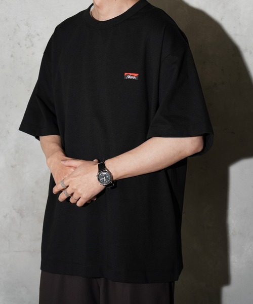NANGA(ナンガ)の「NANGA / ナンガ ECO HYBRID BOX LOGO EMBROIDERY TEE エコハイブリッド ボックスロゴ エンブロイダリーTシャツ(Tシャツ/カットソー・メンズ・ネイビー/ホワイト/ブラック/グレー・SMALL/MEDIUM/LARGE/X-LARGE)」の2枚目の写真