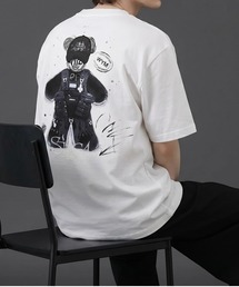 バックグラフィック クマプリント 半袖Tシャツ