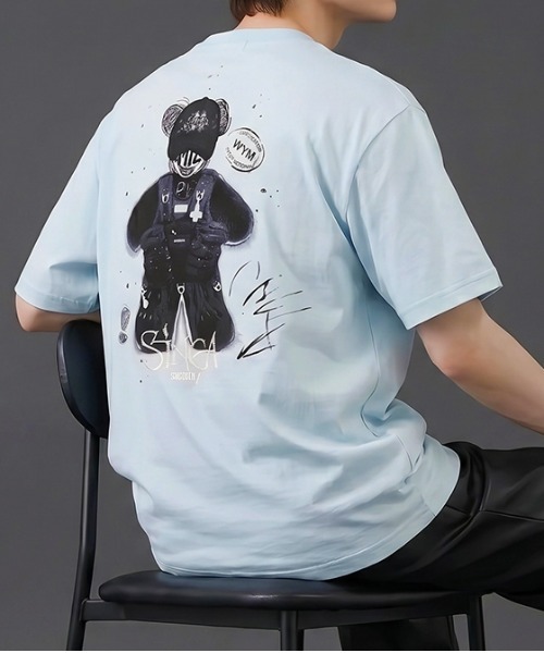 revertical(リバーティカル)の「バックグラフィック クマプリント 半袖Tシャツ(Tシャツ/カットソー・メンズ・ホワイト/ブラック/サックスブルー・MEDIUM/LARGE)」の3枚目の写真