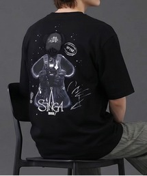 バックグラフィック クマプリント 半袖Tシャツ